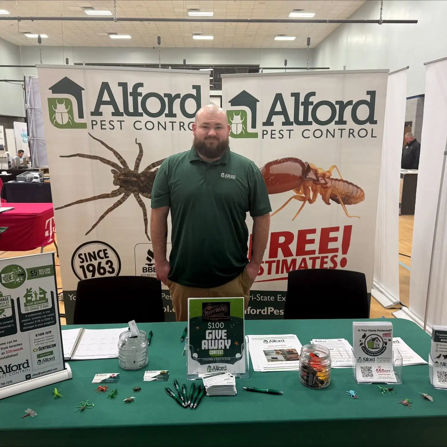 Alford reps talking with attendees at a home show