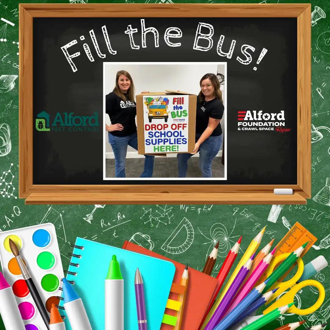 Alford Fill the Bus school supply drive donation box