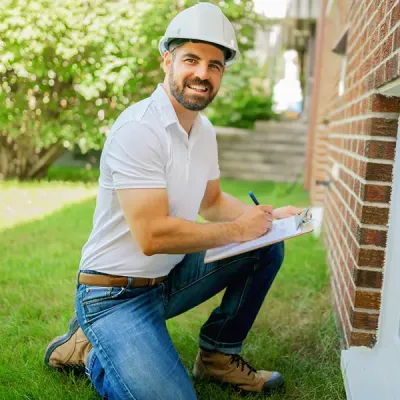 Service Technician inspecting home